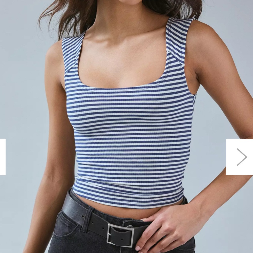 Urban Outfitters BDG Blue and White Striped Crop Top